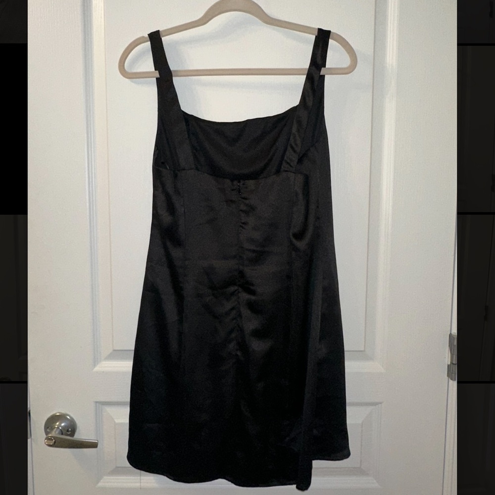 Bloomingdale’s Aqua Satin Mini Dress - Size L